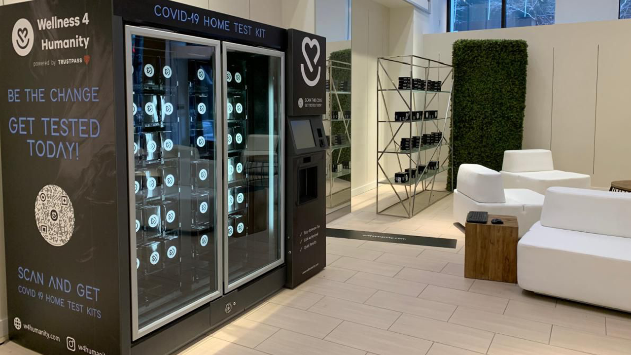 Máquinas de venda automática de teste de Covid-19 da Wellness 4 Humanity