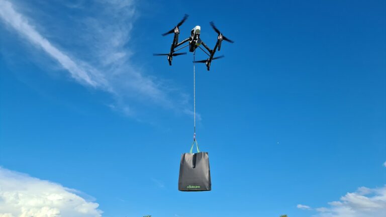 Entrega com drones do Malbec Bleu