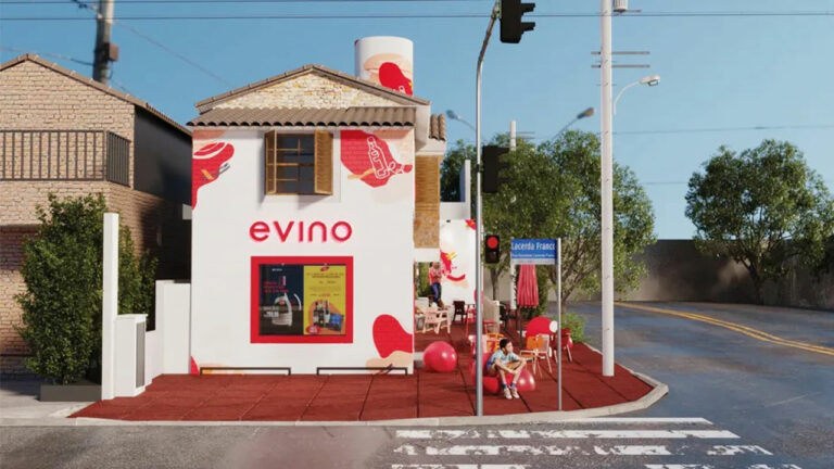 Fachada da loja física Evino em São Paulo